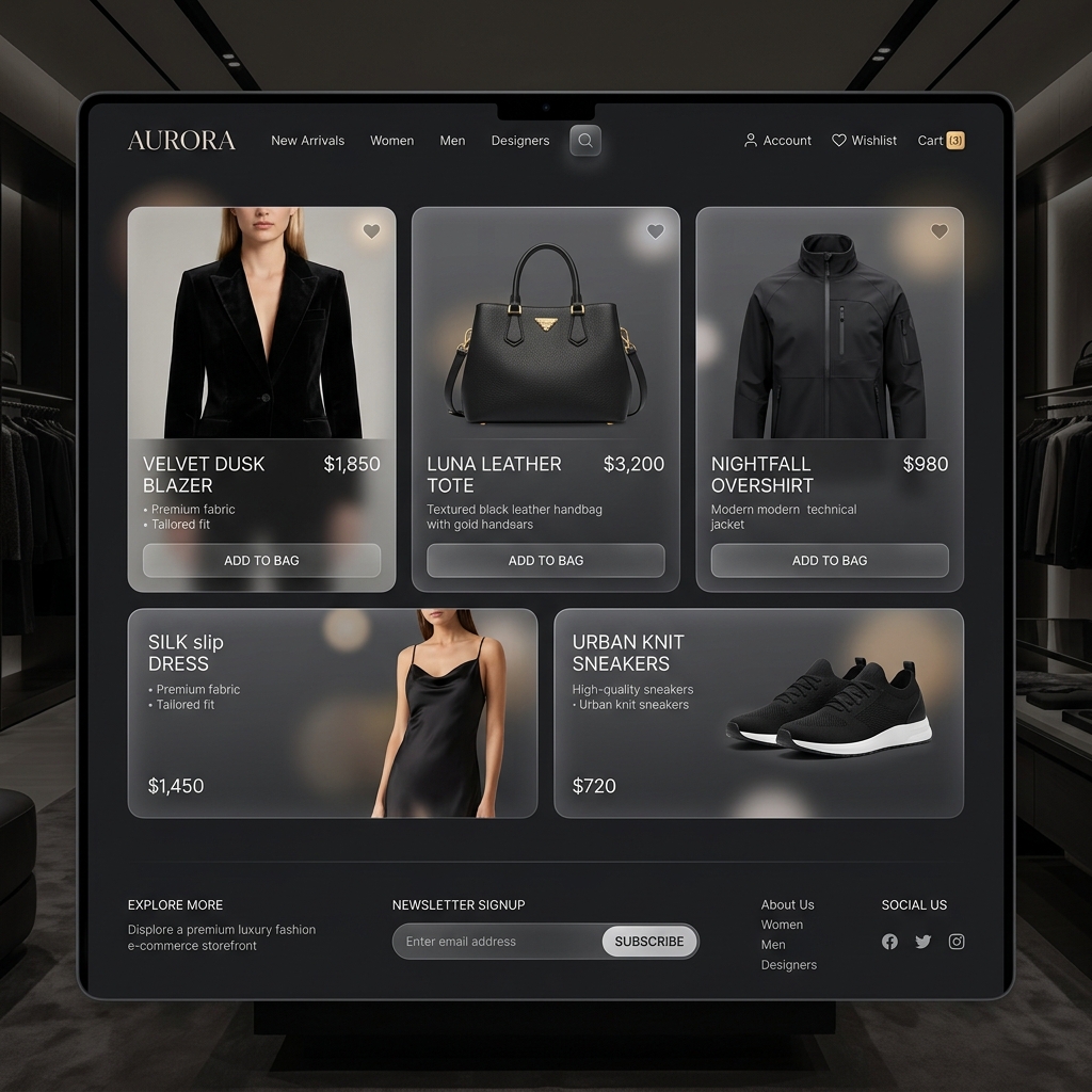 E-commerce System website concept preview